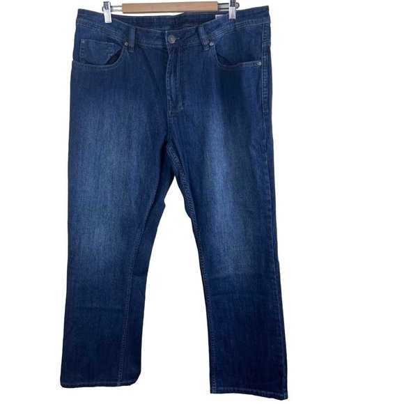 BUFFALO DAVID BITTON Dark Wash Driven-X Basic Straight Stretch Denim Jeans Size - Picture 1 of 11